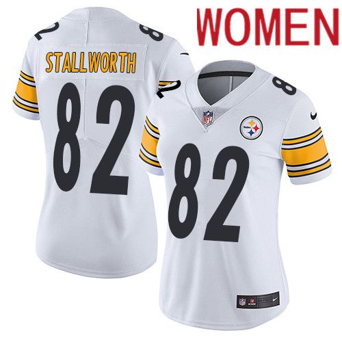 Women Pittsburgh Steelers #82 John Stallworth Nike White Vapor Limited NFL Jersey->women nfl jersey->Women Jersey